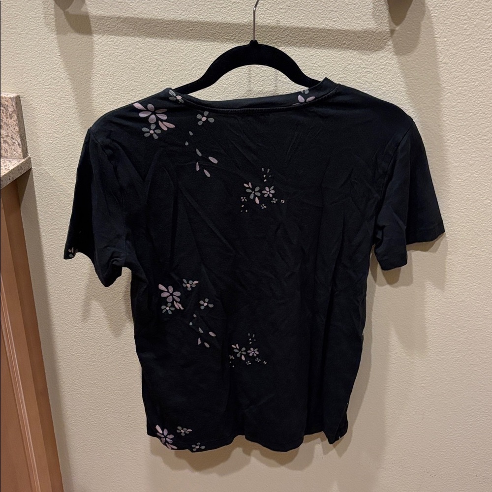 Splendid Black Floral Short Sleeve Tee - Picture 7 of 10